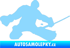 Samolepka Hokejista 015 pravá brankář světle modrá