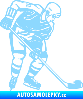 Samolepka Hokejista 029 pravá světle modrá