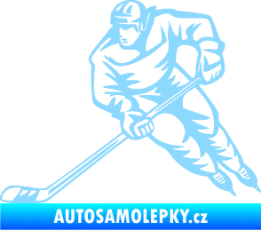 Samolepka Hokejista 030 levá světle modrá