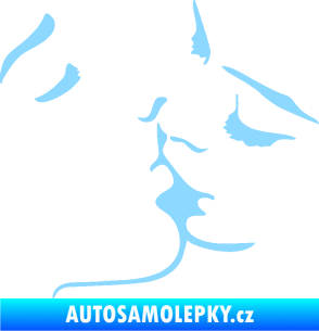 Samolepka Holčičí políbení levá světle modrá