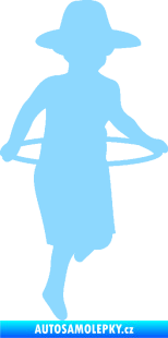 Samolepka Hula Hop 001 pravá dítě s obručí světle modrá