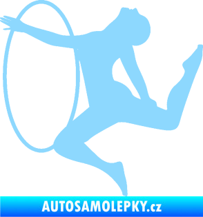 Samolepka Hula Hop 002 levá gymnastka s obručí světle modrá