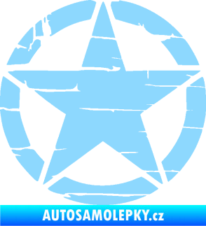 Samolepka Hvězda army 008 narušená světle modrá