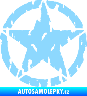 Samolepka Hvězda Army 010 potrhaná světle modrá