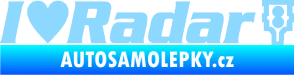 Samolepka I love radar nápis světle modrá
