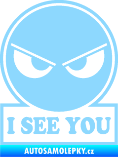 Samolepka I see you smajlík světle modrá
