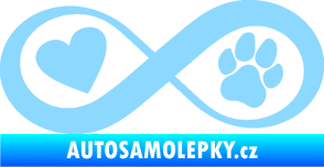 Samolepka Infinity 002 srdce a tlapka levá světle modrá