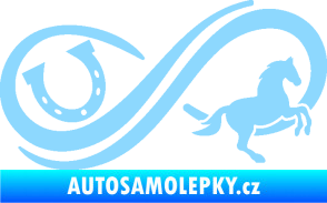 Samolepka Infinity 005 pravá koník s podkovou světle modrá