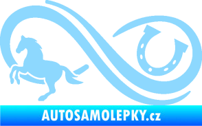 Samolepka Infinity 005 levá koník s podkovou světle modrá