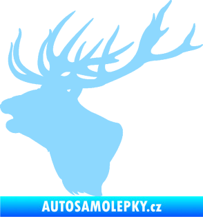 Samolepka Jelen 001 levá silueta hlavy světle modrá
