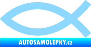 Samolepka Jesus rybička 002 křesťanský symbol světle modrá