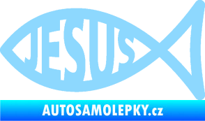 Samolepka Jesus rybička 003 křesťanský symbol světle modrá