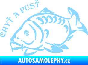 Samolepka Kapr 007 chyť a pusť světle modrá