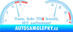 Samolepka Kde TDi končí světle modrá