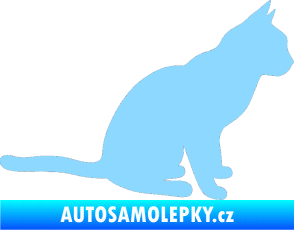 Samolepka Kočka 008 pravá světle modrá
