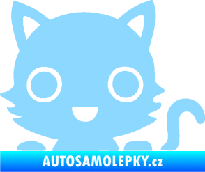 Samolepka Kočka 014 pravá kočka v autě světle modrá
