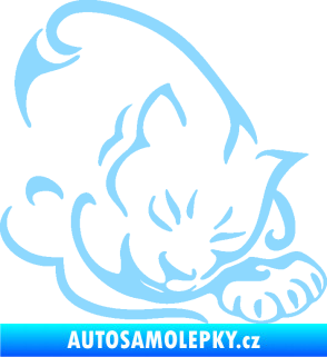 Samolepka Kočka 030 pravá světle modrá