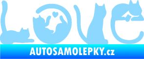 Samolepka Kočky love světle modrá