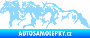 Samolepka Koníci 004 levá stádo světle modrá