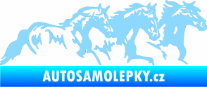 Samolepka Koníci 004 pravá stádo světle modrá