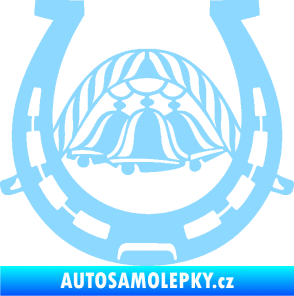Samolepka Koňská podkova 005 se zvonečky světle modrá