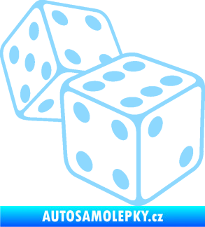 Samolepka Kostky 003 pravá hrací kostky světle modrá