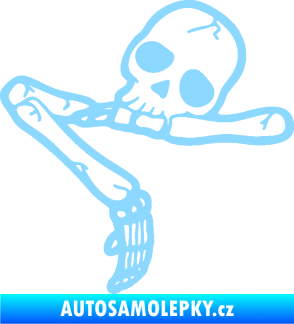 Samolepka Kostlivec 002 levá kouká světle modrá