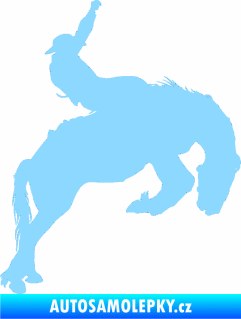 Samolepka Kovboj 001 pravá rodeo na koni světle modrá