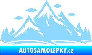 Samolepka Krajina hory 002 pravá světle modrá