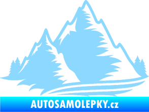 Samolepka Krajina hory 003 levá světle modrá