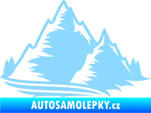 Samolepka Krajina hory 003 pravá světle modrá