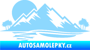 Samolepka Krajina hory 004 levá světle modrá
