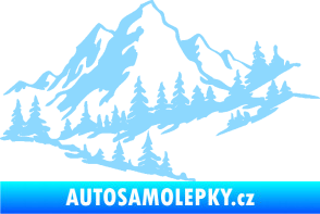 Samolepka Krajina hory 007 pravá světle modrá