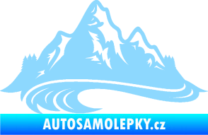 Samolepka Krajina hory 008 levá světle modrá