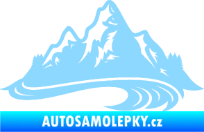 Samolepka Krajina hory 008 pravá světle modrá
