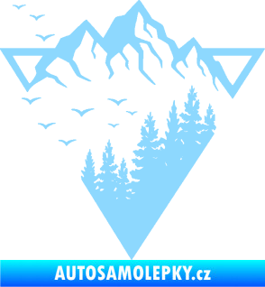 Samolepka Krajina hory 042 levá magický trojúhelník světle modrá