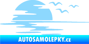 Samolepka Krajina moře 003 levá západ slunce odraz na hladině světle modrá