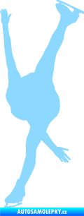Samolepka Krasobruslení 005 levá krasobruslařka světle modrá