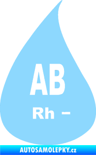 Samolepka Krevní skupina AB Rh- kapka světle modrá