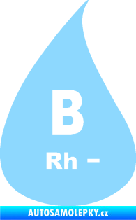 Samolepka Krevní skupina B Rh- kapka světle modrá
