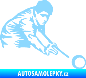 Samolepka Kulečník 001 pravá hráč s tágem světle modrá