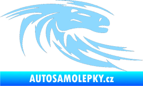 Samolepka Kůň 023 pravá hlava s vlající hřívou světle modrá
