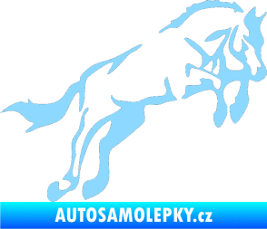 Samolepka Kůň 025 pravá skok světle modrá