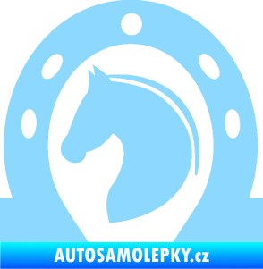 Samolepka Kůň 034 levá podkova světle modrá