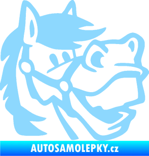 Samolepka Kůň 041 pravá veselý  světle modrá