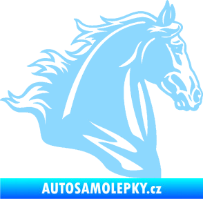 Samolepka Kůň 058 pravá hlava s hřívou světle modrá