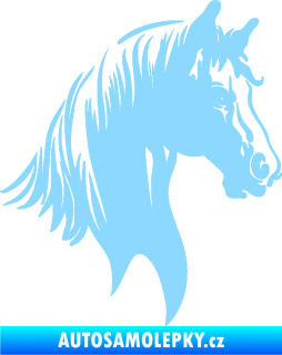 Samolepka Kůň 066 pravá hlava s hřívou světle modrá
