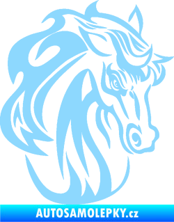 Samolepka Kůň 069 pravá hlava s hřívou světle modrá