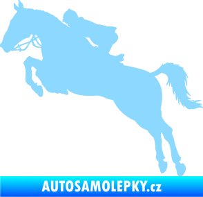 Samolepka Kůň 076 levá parkur světle modrá