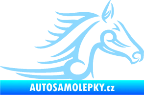 Samolepka Kůň 081 pravá hlava tattoo světle modrá